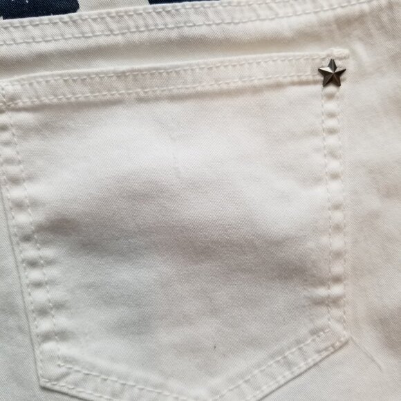 Vintage Y2K 90s LEI Junior White Shorts Size 9 USA Stars and Stripes - Picture 7 of 10